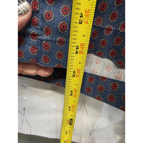 Stafford Mens Robe L/XL Blue Medallion Print Cotton Blend Smokers Jacket‎ Hefner - Picture 7 of 7